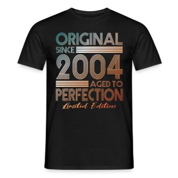 20e anniversaire millésime 2004 Original depuis 2004 - T-shirt homme - noir - Devant - AI Model Male 178 light (178cm)