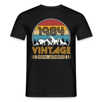 40th Birthday Vintage 1984 Vintage 1984 - Men's T-Shirt - black - Front - AI Model Male 178 light (178cm)