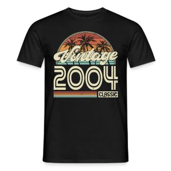 20e anniversaire Millésime 2004 Classique 2004 - T-shirt homme - noir - Devant - AI Model Male 178 light (178cm)