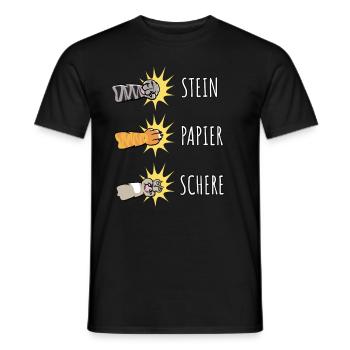 Pierre Papier Ciseaux Jeu Main Pattes de Chat - T-shirt homme - noir - Devant - AI Model Male 178 light (178cm)