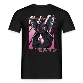 Milkshake à la fraise Mothman Kawaii - T-shirt homme - noir - Devant - AI Model Male 178 light (178cm)