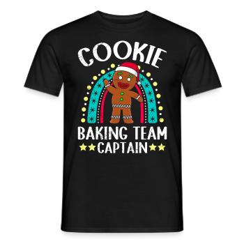 Cookie Baking Team Captain Christmas Cookies - Men's T-Shirt - black - Front - AI Model Male 178 light (178cm)