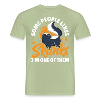 Certaines personnes aiment les mouffettes, je suis l’une d’entre elles - T-shirt homme - vert sauge - Devant - AI Model Male 178 light (178cm)