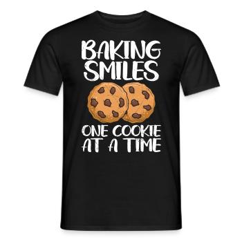 Baking Smiles One Cookie at a Time Christmas - Men's T-Shirt - black - Front - AI Model Male 178 light (178cm)