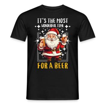 Weihnachtsmann Bier Saufen Alkohol Weihnachten - Männer T-Shirt - Schwarz - Vorne - AI Model Male 178 light (178cm)