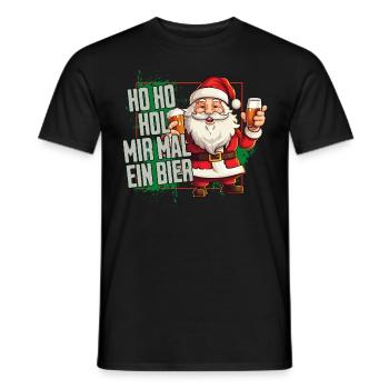 Weihnachtsmann Ho Ho Hol Mir Mal Ein Bier Lustig - Männer T-Shirt - Schwarz - Vorne - AI Model Male 178 light (178cm)
