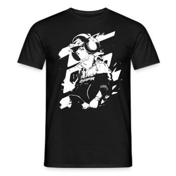 Le cool Cyberpunk Style Anime Boy Otaku de Shibuya - T-shirt homme - noir - Devant - AI Model Male 178 light (178cm)
