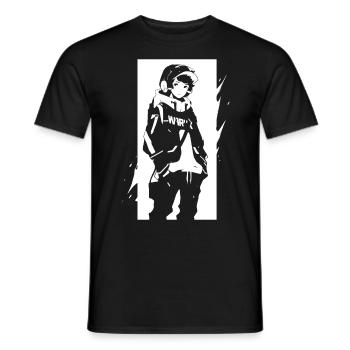 Le cool Cyberpunk Style Anime Boy Otaku de Shibuya - T-shirt homme - noir - Devant - AI Model Male 178 light (178cm)