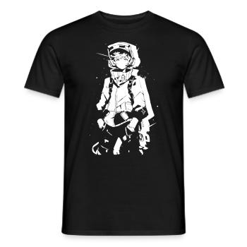 Le cool Cyberpunk Style Anime Boy Otaku de Shibuya - T-shirt homme - noir - Devant - AI Model Male 178 light (178cm)