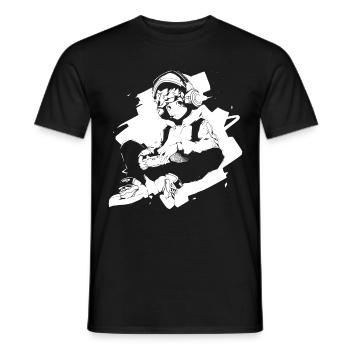 Shibuya's cool Cyberpunk Style Anime Boy Otaku - Männer T-Shirt - Schwarz - Vorne - AI Model Male 178 light (178cm)