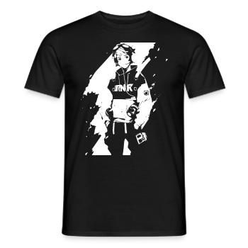 Le cool Cyberpunk Style Anime Boy Otaku de Shibuya - T-shirt homme - noir - Devant - AI Model Male 178 light (178cm)