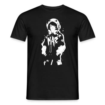 Le cool Cyberpunk Style Anime Boy Otaku de Shibuya - T-shirt homme - noir - Devant - AI Model Male 178 light (178cm)