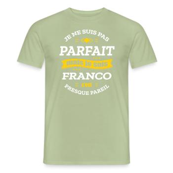 FRANCO PARFAIT - PRENOM FRANCO - T-shirt homme - vert sauge - Devant - AI Model Male 178 light (178cm)