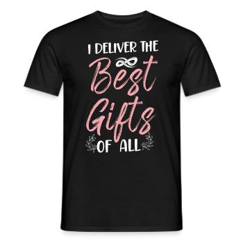 LD Infirmière du travail et de l’accouchement - T-shirt homme - noir - Devant - AI Model Male 178 light (178cm)