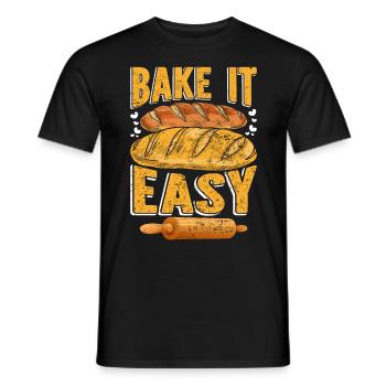 Bake it Easy Brotbäcker Backliebe Backstube - Männer T-Shirt - Schwarz - Vorne - AI Model Male 178 light (178cm)