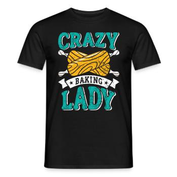Baker Crazy Baking Lady Baking Women - Men's T-Shirt - black - Front - AI Model Male 178 light (178cm)