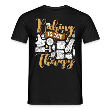Baking is my therapy baking lover bakery - Men's T-Shirt - black - Front - AI Model Male 178 light (178cm)