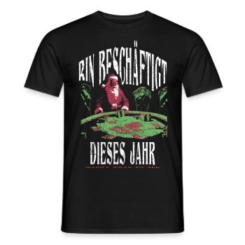Lustiger Spruch Poker Weihnachtsmann Nikolaus - Männer T-Shirt - Schwarz - Vorne - AI Model Male 178 light (178cm)