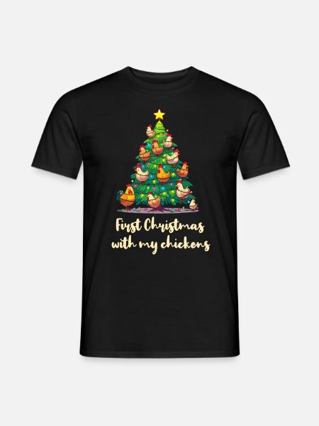 Noël avec les poules propriétaire de poules poulailler - T-shirt homme - noir