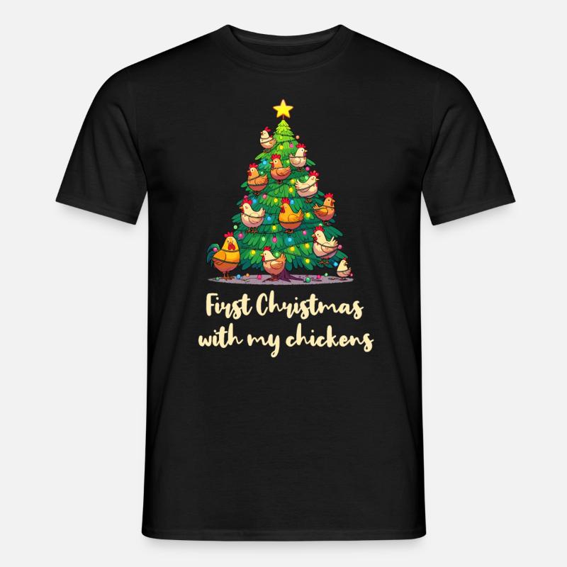 Weihnachten mit Hühnern Hühnerbesitzer Hühnerstall - Männer T-Shirt - Schwarz