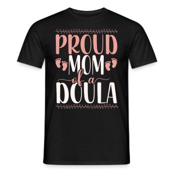 Doula Travailleuse à la naissance Maman Fière Maman - T-shirt homme - noir - Devant - AI Model Male 178 light (178cm)