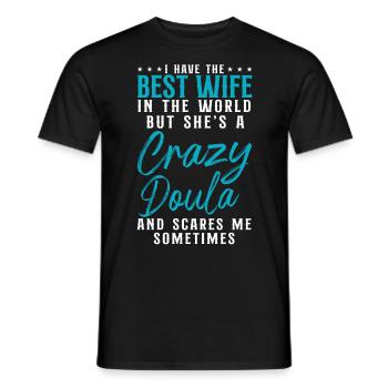 Doula Birth Worker Wife Husband I - Männer T-Shirt - Schwarz - Vorne - AI Model Male 178 light (178cm)