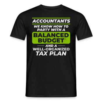 Accountant Accounting Bookkeeping Finance Funny - Men's T-Shirt - black - Front - AI Model Male 178 light (178cm)