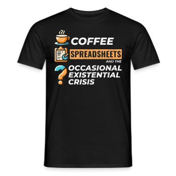 Accountant Bookkeeping Coffee Spreadsheets Funny - Men's T-Shirt - black - Front - AI Model Male 178 light (178cm)
