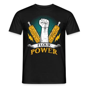 Bread Baker Flour Power Baking Baking Lovers - Men's T-Shirt - black - Front - AI Model Male 178 light (178cm)