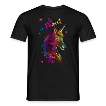 Licorne Mandala être magique - T-shirt homme - noir - Devant - AI Model Male 178 light (178cm)