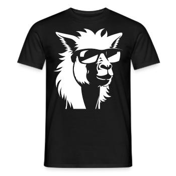 Lustiges Lama mit Sonnenbrille Coole Lamas - Männer T-Shirt - Schwarz - Vorne - AI Model Male 178 light (178cm)