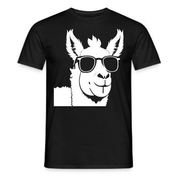 Funny Llama Wearing Sunglasses Cool Llamas - Men's T-Shirt - black - Front - AI Model Male 178 light (178cm)