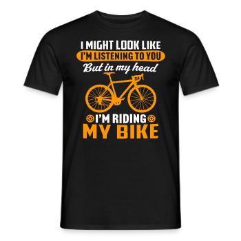 Ich fahre mit dem Fahrrad - Männer T-Shirt - Schwarz - Vorne - AI Model Male 178 light (178cm)