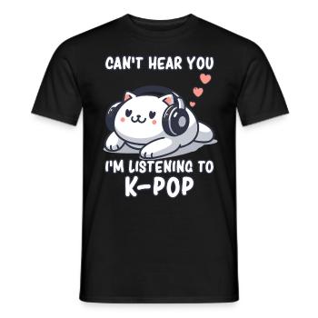 K-Pop KPop Chat Coréen Musique - T-shirt homme - noir - Devant - AI Model Male 178 light (178cm)