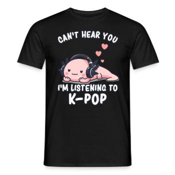 K-Pop KPop Musique Coréenne Axolotl - T-shirt homme - noir - Devant - AI Model Male 178 light (178cm)