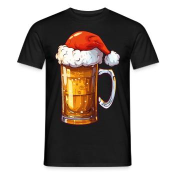 Weihnachten Bier Bierkrug Weihnachtsbier Prost - Männer T-Shirt - Schwarz - Vorne - AI Model Male 178 light (178cm)