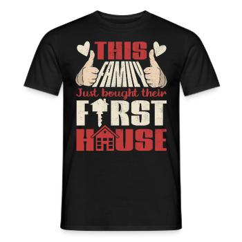 Cette famille vient d’acheter sa première maison - T-shirt homme - noir - Devant - AI Model Male 178 light (178cm)