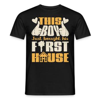 Ce garçon vient d’acheter sa première maison - T-shirt homme - noir - Devant - AI Model Male 178 light (178cm)