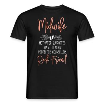 Nurse Midwife Birth Worker Midwife - Men's T-Shirt - black - Front - AI Model Male 178 light (178cm)