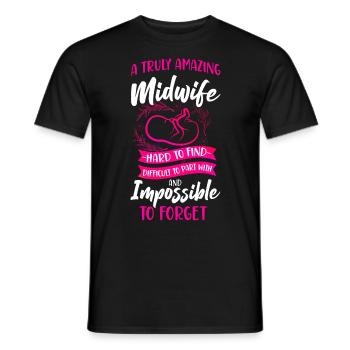 Nurse Midwife Birth Worker A Truly - Men's T-Shirt - black - Front - AI Model Male 178 light (178cm)