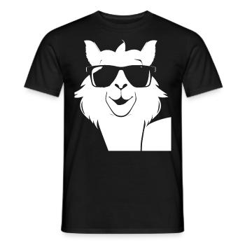 Lustiges Lama mit Sonnenbrille Coole Lamas - Männer T-Shirt - Schwarz - Vorne - AI Model Male 178 light (178cm)