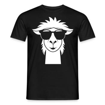 Funny Llama Wearing Sunglasses Cool Llamas - Men's T-Shirt - black - Front - AI Model Male 178 light (178cm)