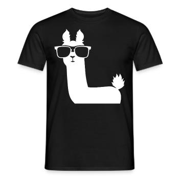 Lama drôle portant des lunettes de soleil Lamas cool - T-shirt homme - noir - Devant - AI Model Male 178 light (178cm)