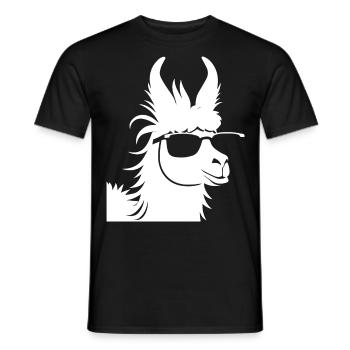 Funny Llama Wearing Sunglasses Cool Llamas - Men's T-Shirt - black - Front - AI Model Male 178 light (178cm)