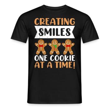 Gingerbread Creating Smiles One Cookie at a Time! - Men's T-Shirt - black - Front - AI Model Male 178 light (178cm)