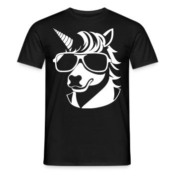 Funny Unicorns Wearing Sunglasses Cool Unicorn - Men's T-Shirt - black - Front - AI Model Male 178 light (178cm)