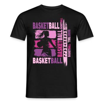 basket-ball femme basketteur joueur de basket-ball - T-shirt homme - noir - Devant - AI Model Male 178 light (178cm)