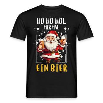 Weihnachtsmann Bier Saufen Alkohol Weihnachten - Männer T-Shirt - Schwarz - Vorne - AI Model Male 178 light (178cm)