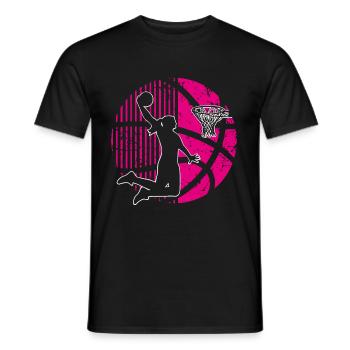 basketball women's basketball player basketball - Men's T-Shirt - black - Front - AI Model Male 178 light (178cm)