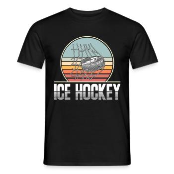 Eishockey Ice Hockey - Men's T-Shirt - black - Front - AI Model Male 178 light (178cm)